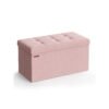 38 x 76 x 38 cm Foldable Small Storage Ottoman Jelly Pink