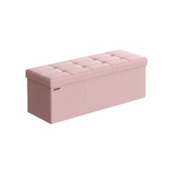 38 x 110 x 38 cm Foldable Small Storage Ottoman Jelly Pink