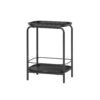 2-Tier Metal Side Table with Tray Surface Ink Black