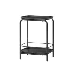 2-Tier Metal Side Table with Tray Surface Ink Black