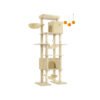 201 cm Tall Cat Tree XXL Large with Scratching Posts Light Grey
