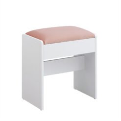Makeup Stool Matte White and Jelly Pink