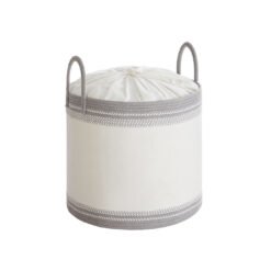 Laundry Hamper 90 L with Lid Handles Drawstring Dove Grey