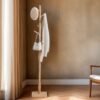 Solid Wood Coat Rack, Free Standing Hall Coat Tree with 8 Hooks, 3 Height Options