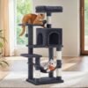 Multi-Level Cat Tree, Cat Tower Condo with 4 Scratching Posts, Hammock
