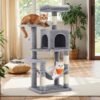Multi-Level Cat Tree, Cat Tower Condo with 4 Scratching Posts, Hammock