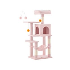 Multi-Level Cat Tree, Cat Tower Condo with 4 Scratching Posts, Hammock