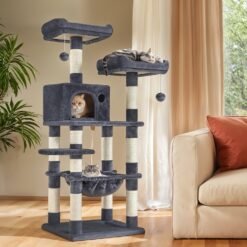 Cat Tree, Multi-Level Cat Condo with 11 Scratching Posts, 2 Perches
