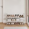 3-Tier Shoe Rack, Shoe Storage Organiser, Metal Storage Rack