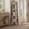 Corner Shelf, 4-Tier Corner Bookshelf, Storage Shelving Unit with Steel Frame