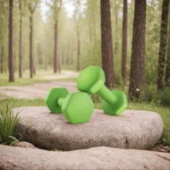 Set of 2 Dumbbells, 2 x 2 kg Neoprene Weights, Hexagonal