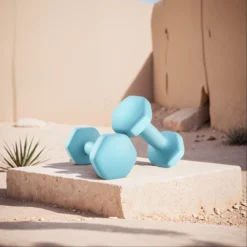 Set of 2 Dumbbells, 2 x 2 kg Neoprene Weights, Hexagonal