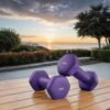 Set of 2 Neoprene Hex Dumbbells, 2 x 1 kg, with Dumbbells Bars