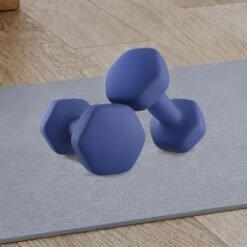 Set of 2 Neoprene Hex Dumbbells, 2 x 5 kg, with Dumbbells Bars