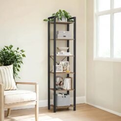Storage Rack with 6 Tiers, Book Shelf, 30 x 40 x 187.5 cm, for Study, Living Room, Bedroom, Wheat Brown