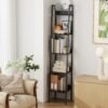 VASAGLE Bookshelf, 5-Tier Narrow Book Shelf, 11.8 x 13.3 x 66.9 Inches