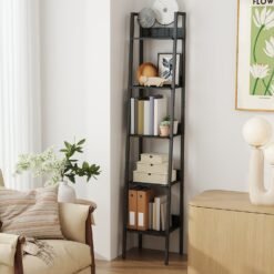VASAGLE Bookshelf, 5-Tier Narrow Book Shelf, 11.8 x 13.3 x 66.9 Inches