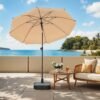 SONGMICS 160 cm Parasol, Garden Umbrella, UPF 50+