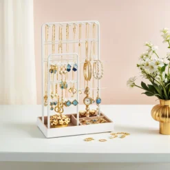 Jewelry Holder, Jewelry Organizer, Jewelry Display Stand with Metal Frame