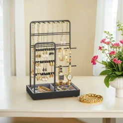 Jewelry Holder, Jewelry Organizer, Jewelry Display Stand with Metal Frame