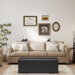 110 cm Folding Storage Bench Ottoman with Storage, End of Bed Bench, for Living Room