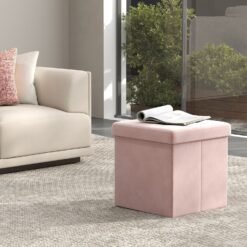 Storage Ottoman, Foldable Small Ottoman Foot Rest, 38 cm Foot Stool