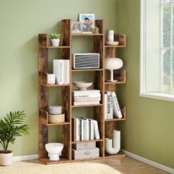 Tree-Shaped Bookcase with 13 Shelves, Brown