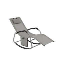Outdoor Lounger Recliner with Anti-Tipping Stops Dove Grey