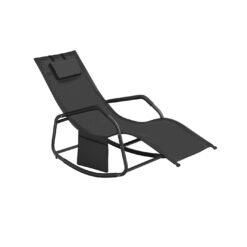 Outdoor Lounger Recliner with Anti-Tipping Stops Ink Black