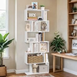 Bookshelf, 6-Tier Bookcase, Room Divider