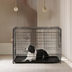 Metal Dog Crate, Foldable Dog Kennel with Removable Tray, XL