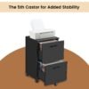 File Cabinet for Home Office, Filing Cabinet with 2 Drawers, Rolling Printer Stand with Hanging Rail for A4