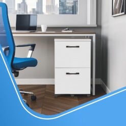 File Cabinet for Home Office, Filing Cabinet with 2 Drawers, Rolling Printer Stand with Hanging Rail for A4