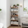 5-Tier Bamboo Storage Shelf, Shelving Unit, Multifunctional