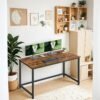 Writing Desk, Computer Table for Study, Home Office, Bedroom, 60 x 120 x 76 cm, Brown and Black