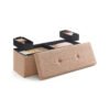 Folding Storage Ottoman 38 x 110 x 38 cm with Removable Lid Camel Brown
