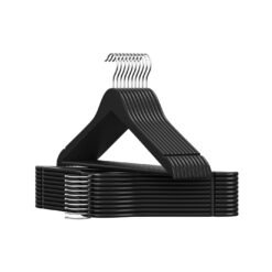 Wooden Hangers Pack of 20 Pants Bar 360° Swivel Hooks Ink Black