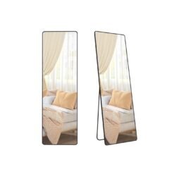 Full Length Mirror 160 x 50 cm Rectangle with Stand Ink Black