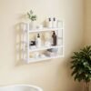 Bamboo Shelving Unit, Bamboo Bathroom Shelf, Wall-Mounted or Free Standing