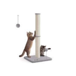 Tall Sisal Cat Scratching Post with Spring Toy