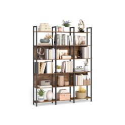 Bookcase with six shelves and industrial style for home or office