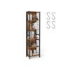 Bookcase with hooks and multiple shelves for office or living room