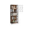 Bookcase with hooks and multiple shelves