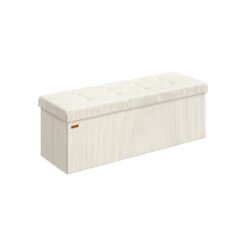 Foldable storage ottoman bench with foot rest