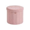 Round foldable storage ottoman stool with removable lid