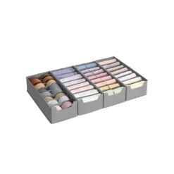 Set of foldable drawer organisers with dividers