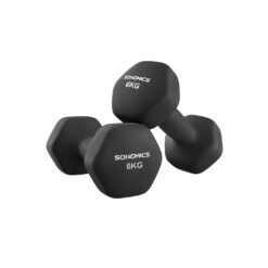 Hex dumbbell set with neoprene coating