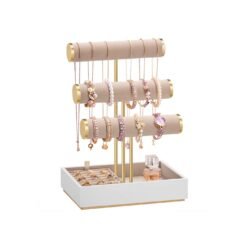 Jewellery display stand with three tiers and removable holder