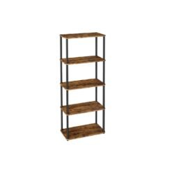 Five tier storage shelf with quick assembly