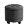 Round ottoman with storage and footrest